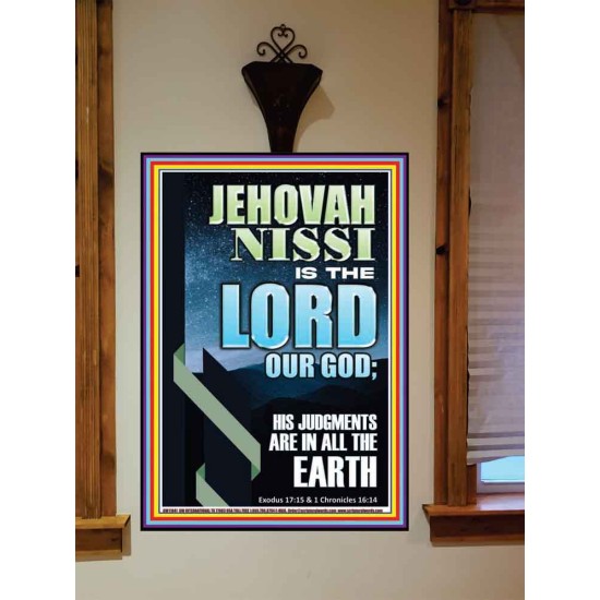 JEHOVAH NISSI HIS JUDGMENTS ARE IN ALL THE EARTH  Custom Art and Wall Décor  GWOVERCOMER11841  