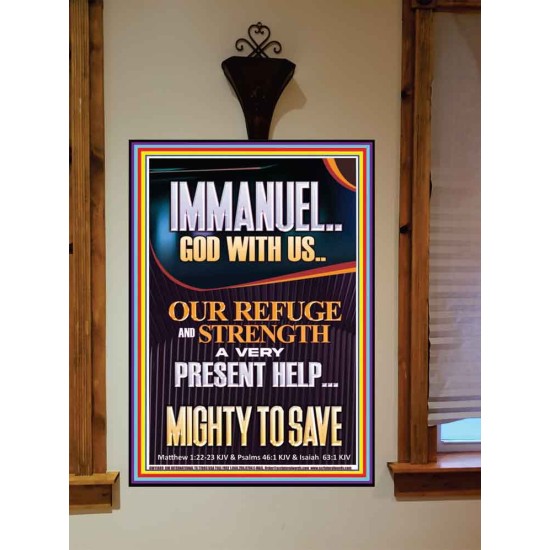 IMMANUEL GOD WITH US OUR REFUGE AND STRENGTH MIGHTY TO SAVE  Sanctuary Wall Picture  GWOVERCOMER11889  