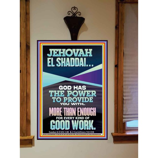 JEHOVAH EL SHADDAI THE GREAT PROVIDER  Scriptures Décor Wall Art  GWOVERCOMER11976  