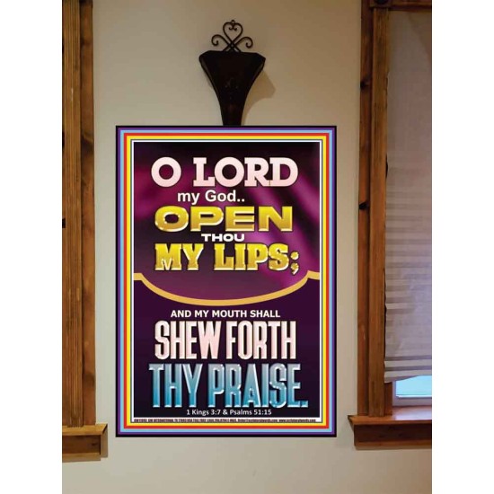 OPEN THOU MY LIPS O LORD MY GOD  Encouraging Bible Verses Portrait  GWOVERCOMER11993  