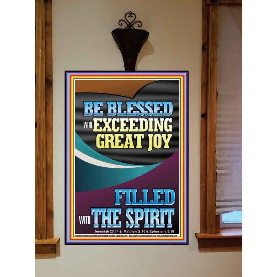 BE BLESSED WITH EXCEEDING GREAT JOY  Scripture Art Prints Portrait  GWOVERCOMER12238  