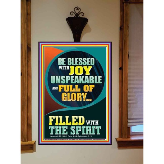 BE BLESSED WITH JOY UNSPEAKABLE  Contemporary Christian Wall Art Portrait  GWOVERCOMER12239  