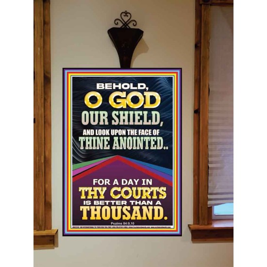 LOOK UPON THE FACE OF THINE ANOINTED O GOD  Contemporary Christian Wall Art  GWOVERCOMER12242  
