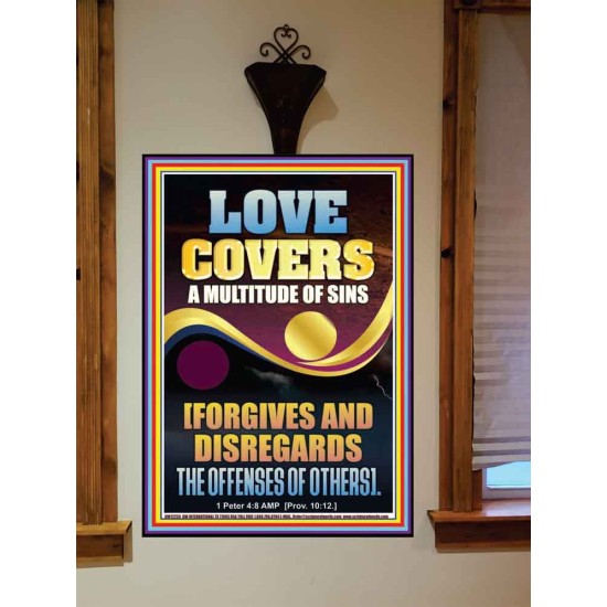 LOVE COVERS A MULTITUDE OF SINS  Christian Art Portrait  GWOVERCOMER12255  