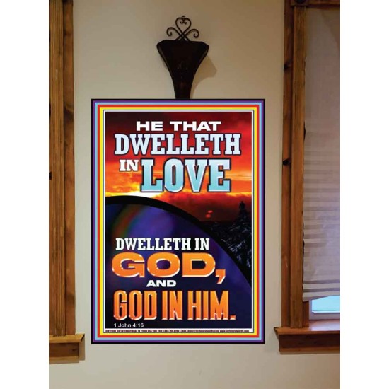 HE THAT DWELLETH IN LOVE DWELLETH IN GOD  Wall Décor  GWOVERCOMER12300  