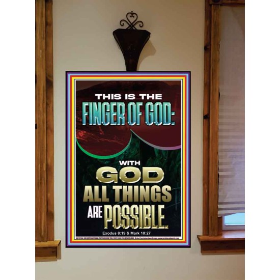 BY THE FINGER OF GOD ALL THINGS ARE POSSIBLE  Décor Art Work  GWOVERCOMER12304  