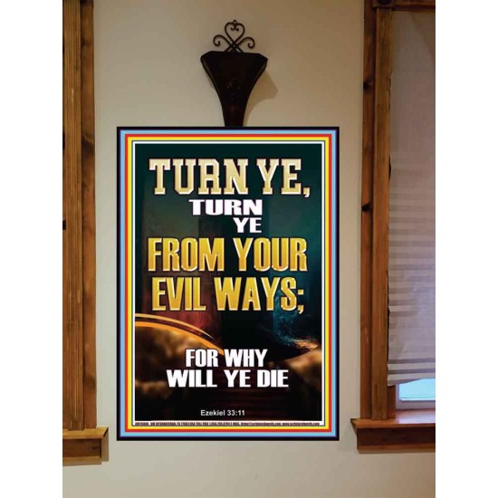 TURN YE FROM YOUR EVIL WAYS  Scripture Wall Art  GWOVERCOMER13000  