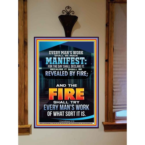 FIRE SHALL TRY EVERY MAN'S WORK  Ultimate Inspirational Wall Art Portrait  GWOVERCOMER9990  