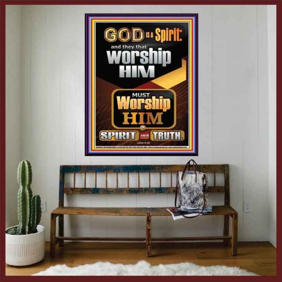 WORSHIP HIM IN SPIRIT AND TRUTH  Children Room Portrait  GWOVERCOMER10006  