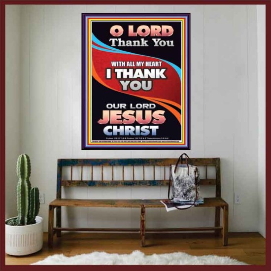 THANK YOU OUR LORD JESUS CHRIST  Sanctuary Wall Portrait  GWOVERCOMER10016  