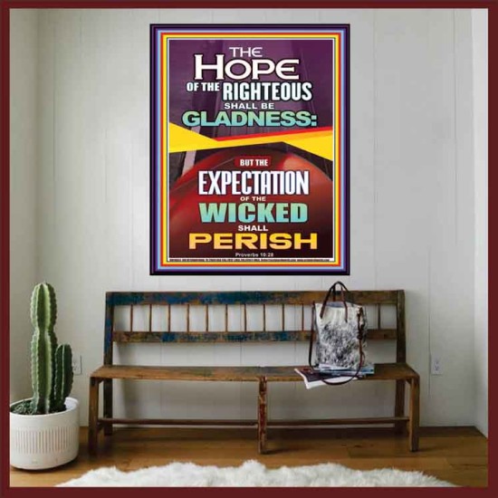 THE HOPE OF THE RIGHTEOUS IS GLADNESS  Children Room Portrait  GWOVERCOMER10024  