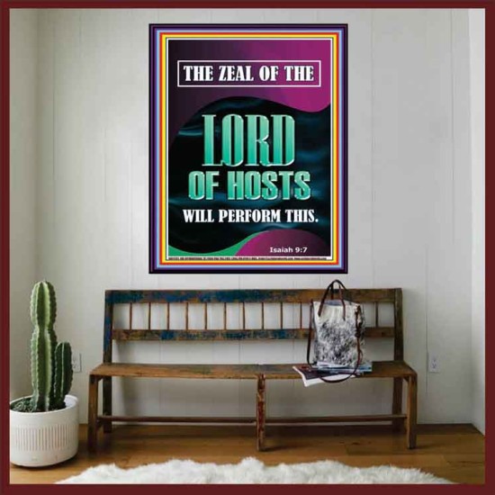 THE ZEAL OF THE LORD OF HOSTS WILL PERFORM THIS  Contemporary Christian Wall Art  GWOVERCOMER11791  