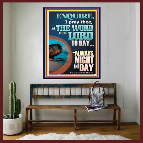 STUDY THE WORD OF THE LORD DAY AND NIGHT  Large Wall Accents & Wall Portrait  GWOVERCOMER11817  