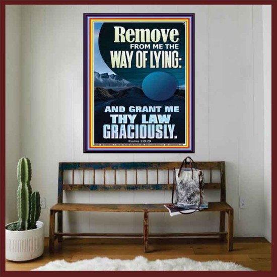 REMOVE FROM ME THE WAY OF LYING  Bible Verse for Home Portrait  GWOVERCOMER11873  