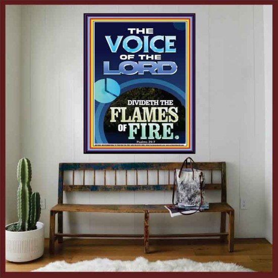 THE VOICE OF THE LORD DIVIDETH THE FLAMES OF FIRE  Christian Portrait Art  GWOVERCOMER11980  