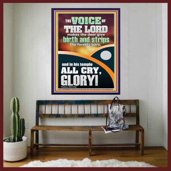 THE VOICE OF THE LORD MAKES THE DEER GIVE BIRTH  Christian Portrait Wall Art  GWOVERCOMER11982  