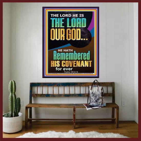HE HATH REMEMBERED HIS COVENANT FOR EVER  Modern Christian Wall Décor  GWOVERCOMER12187  