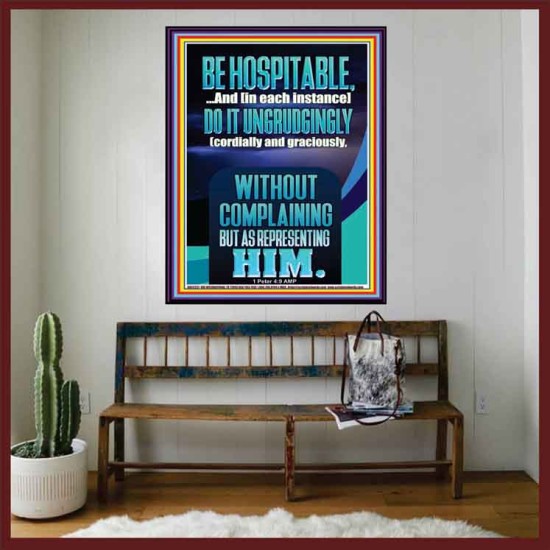 BE HOSPITABLE DO IT UNGRUDGINGLY  Sciptural Décor  GWOVERCOMER12257  