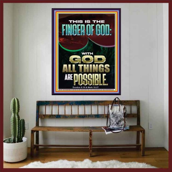 BY THE FINGER OF GOD ALL THINGS ARE POSSIBLE  Décor Art Work  GWOVERCOMER12304  