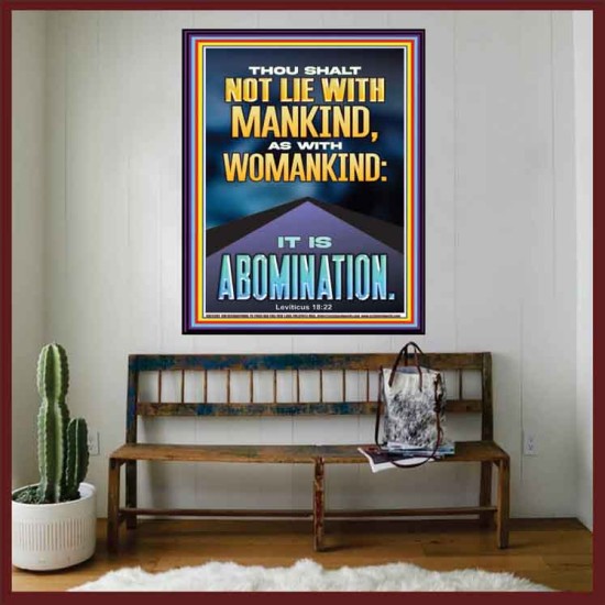 NEVER LIE WITH MANKIND AS WITH WOMANKIND IT IS ABOMINATION  Décor Art Works  GWOVERCOMER12305  