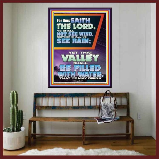 YOUR VALLEY SHALL BE FILLED WITH WATER  Custom Inspiration Bible Verse Portrait  GWOVERCOMER12343  