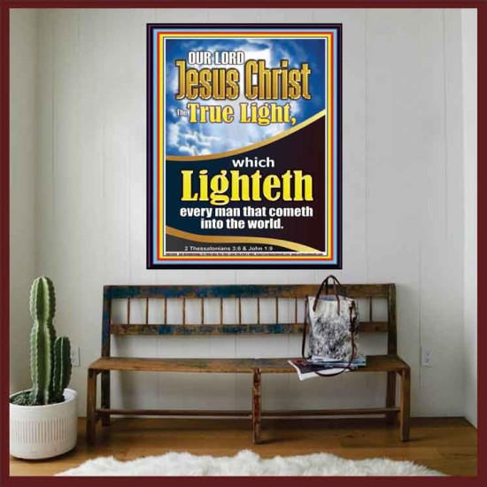THE TRUE LIGHT WHICH LIGHTETH EVERYMAN THAT COMETH INTO THE WORLD CHRIST JESUS  Church Portrait  GWOVERCOMER12940  