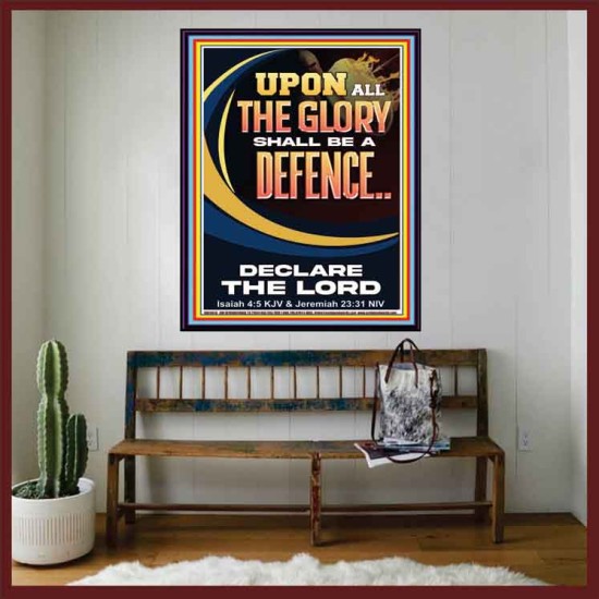 THE GLORY OF GOD SHALL BE THY DEFENCE  Bible Verse Portrait  GWOVERCOMER13013  