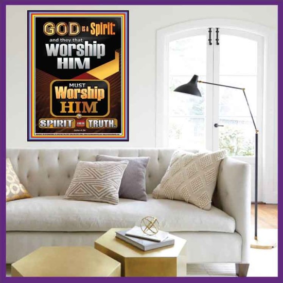 WORSHIP HIM IN SPIRIT AND TRUTH  Children Room Portrait  GWOVERCOMER10006  