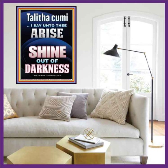 TALITHA CUMI ARISE SHINE OUT OF DARKNESS  Children Room Portrait  GWOVERCOMER10032  