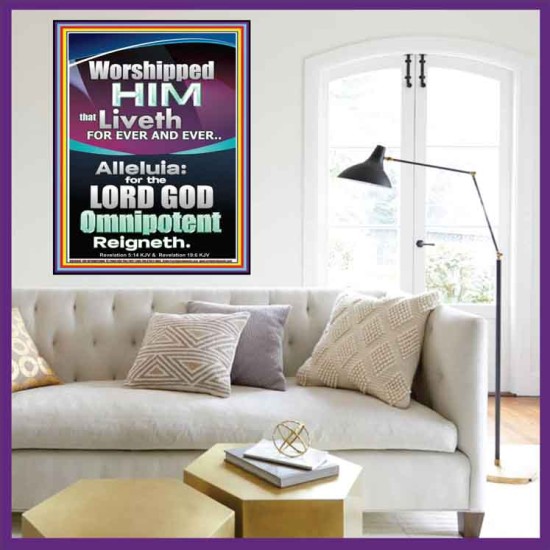 WORSHIPPED HIM THAT LIVETH FOREVER   Contemporary Wall Portrait  GWOVERCOMER10044  
