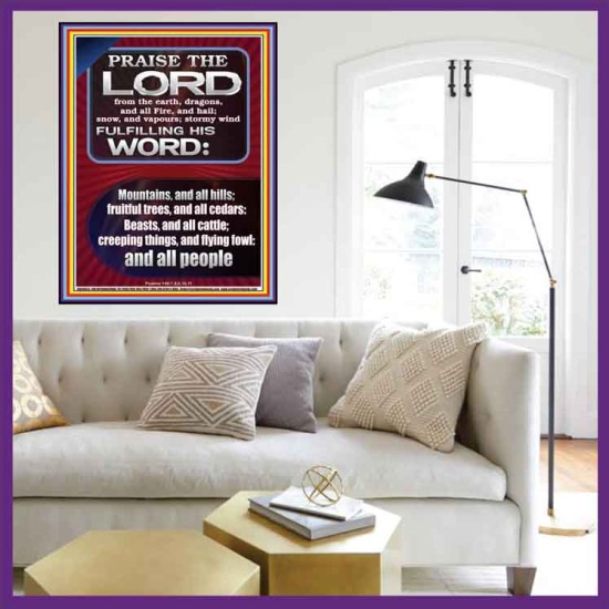 PRAISE HIM - STORMY WIND FULFILLING HIS WORD  Business Motivation Décor Picture  GWOVERCOMER10053  