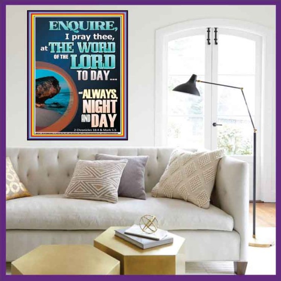 STUDY THE WORD OF THE LORD DAY AND NIGHT  Large Wall Accents & Wall Portrait  GWOVERCOMER11817  