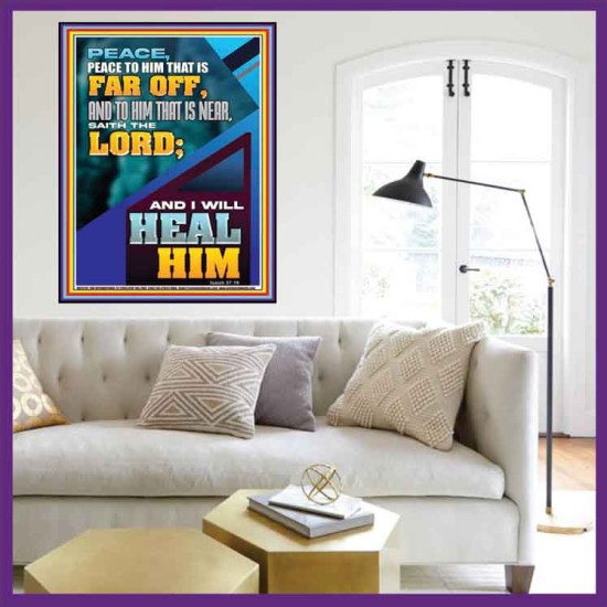 PEACE TO HIM THAT IS FAR OFF SAITH THE LORD  Bible Verses Wall Art  GWOVERCOMER12181  