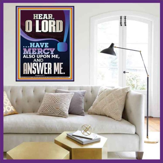 O LORD HAVE MERCY ALSO UPON ME AND ANSWER ME  Bible Verse Wall Art Portrait  GWOVERCOMER12189  