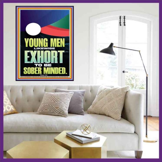 YOUNG MEN BE SOBERLY MINDED  Scriptural Wall Art  GWOVERCOMER12285  