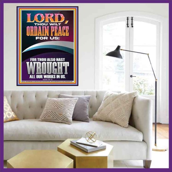 ORDAIN PEACE FOR US O LORD  Christian Wall Art  GWOVERCOMER12291  