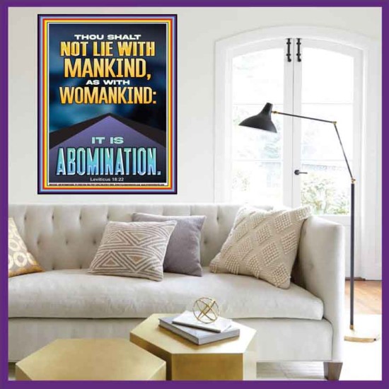 NEVER LIE WITH MANKIND AS WITH WOMANKIND IT IS ABOMINATION  Décor Art Works  GWOVERCOMER12305  