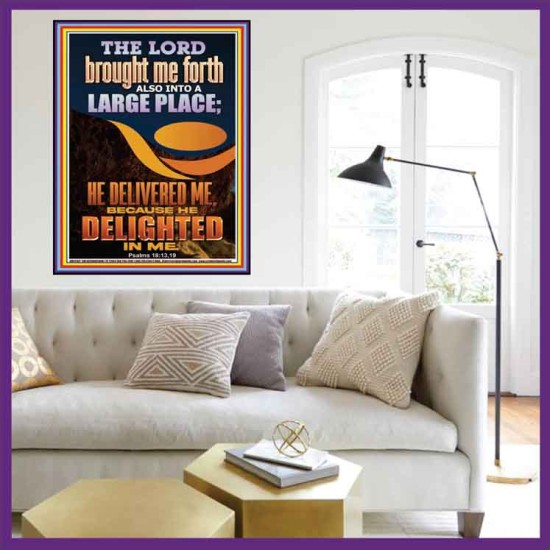 THE LORD BROUGHT ME FORTH INTO A LARGE PLACE  Art & Décor Portrait  GWOVERCOMER12347  