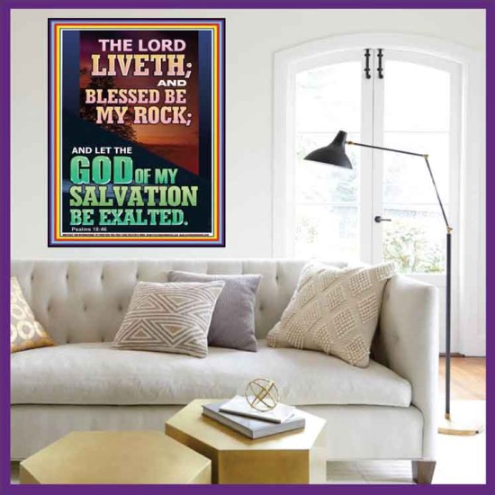 BLESSED BE MY ROCK GOD OF MY SALVATION  Bible Verse for Home Portrait  GWOVERCOMER12353  