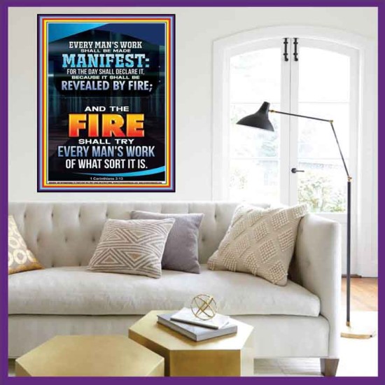 FIRE SHALL TRY EVERY MAN'S WORK  Ultimate Inspirational Wall Art Portrait  GWOVERCOMER9990  