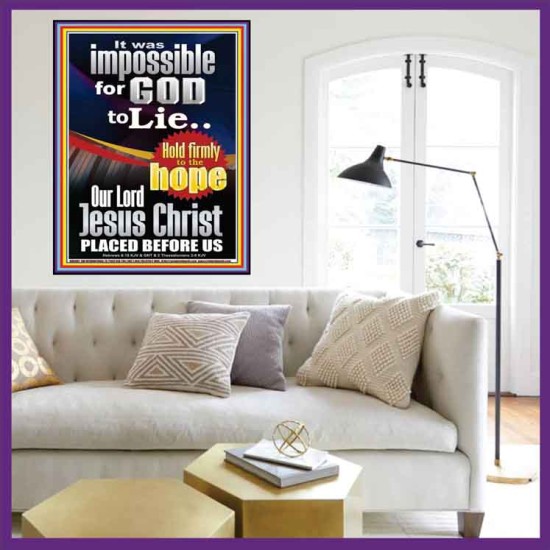 IMPOSSIBLE FOR GOD TO LIE  Children Room Portrait  GWOVERCOMER9997  