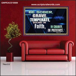 BE SOBER, GRAVE, TEMPERATE AND SOUND IN FAITH  Modern Wall Art  GWPEACE10089  "14X12"