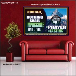 WITH GOD NOTHING SHALL BE IMPOSSIBLE  Modern Wall Art  GWPEACE10111  "14X12"