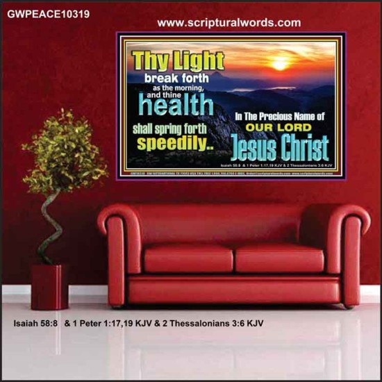 THY HEALTH WILL SPRING FORTH SPEEDILY  Custom Inspiration Scriptural Art Poster  GWPEACE10319  