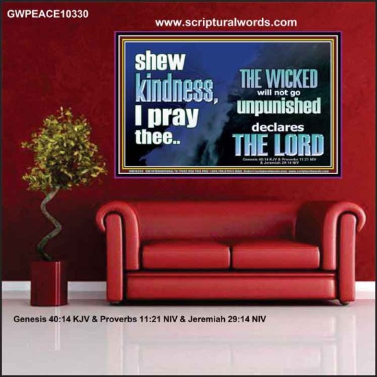 THE WICKED WILL NOT GO UNPUNISHED  Bible Verse for Home Poster  GWPEACE10330  