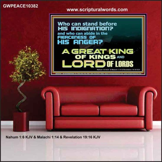 WHO CAN STAND BEFORE THY INDIGNATION  JEHOVAH TSEBAOTH  Unique Power Bible Picture  GWPEACE10382  