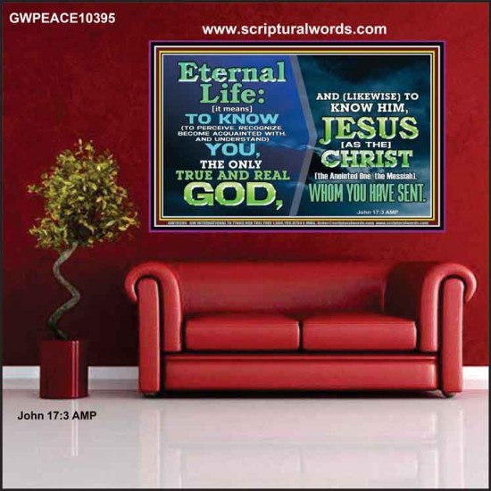 ETERNAL LIFE IS TO KNOW AND DWELL IN HIM CHRIST JESUS  Church Poster  GWPEACE10395  