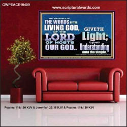 THE WORDS OF LIVING GOD GIVETH LIGHT  Unique Power Bible Poster  GWPEACE10409  "14X12"