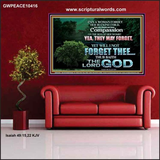 I WILL NOT FORGET YOU THUS SAITH THE LORD  Ultimate Inspirational Wall Art Poster  GWPEACE10416  