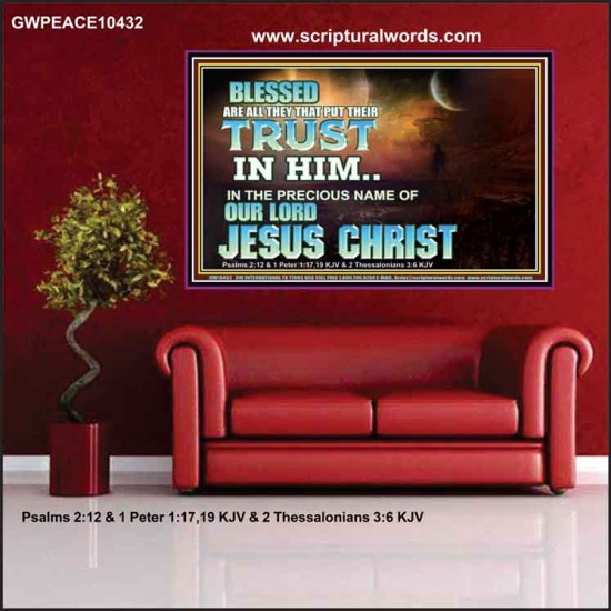 THE PRECIOUS NAME OF OUR LORD JESUS CHRIST  Bible Verse Art Prints  GWPEACE10432  